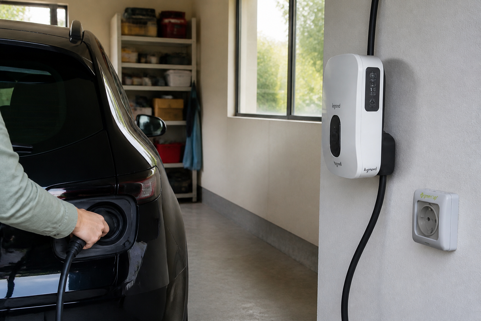 Les trois types de chargeurs : prise renforcée, borne murale et borne publique