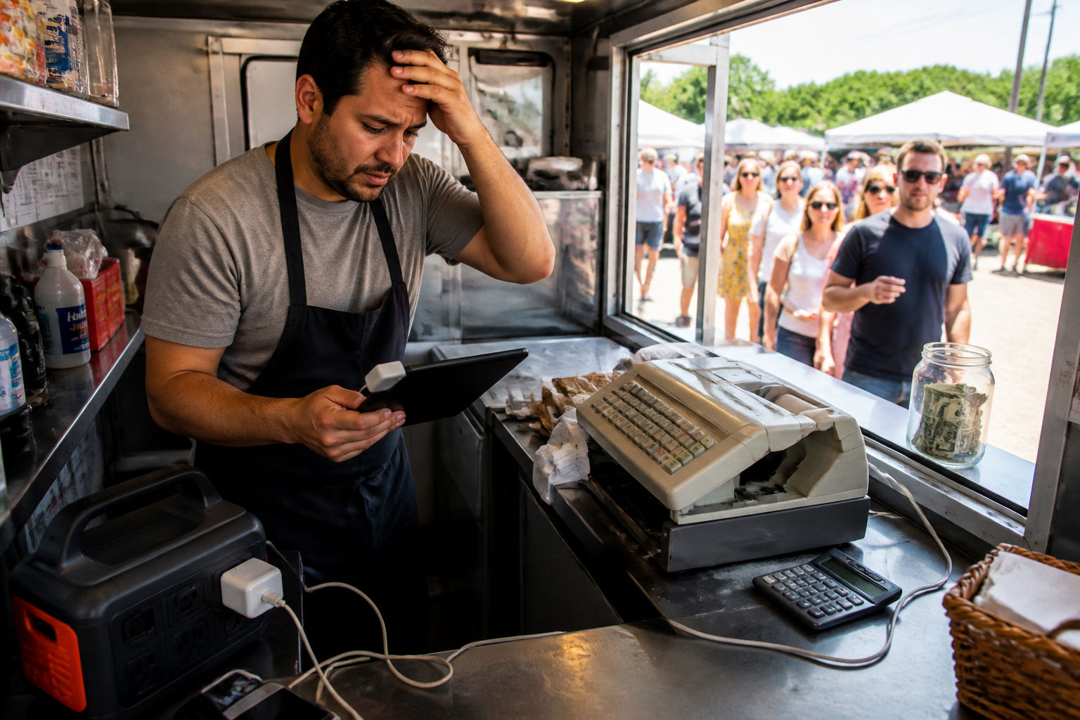 Pourquoi une caisse tactile classique ne suffit pas dans un food truck ?